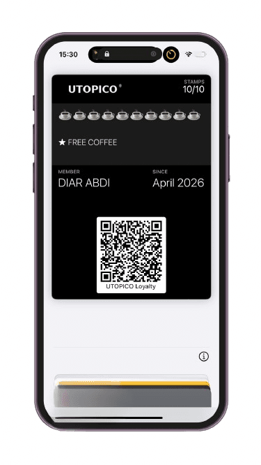 UTOPICO loyalty card in Apple Wallet